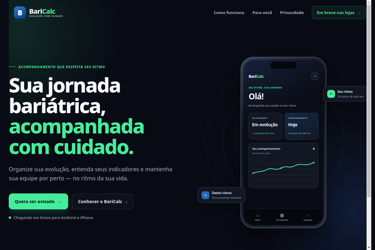 Captura da interface do BariCalc